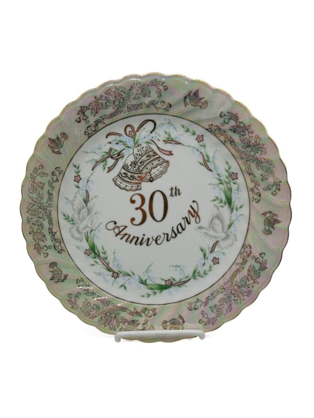 Lefton 30th Anniversary Commemorative Plate 80s Japan Vintage 10.5"